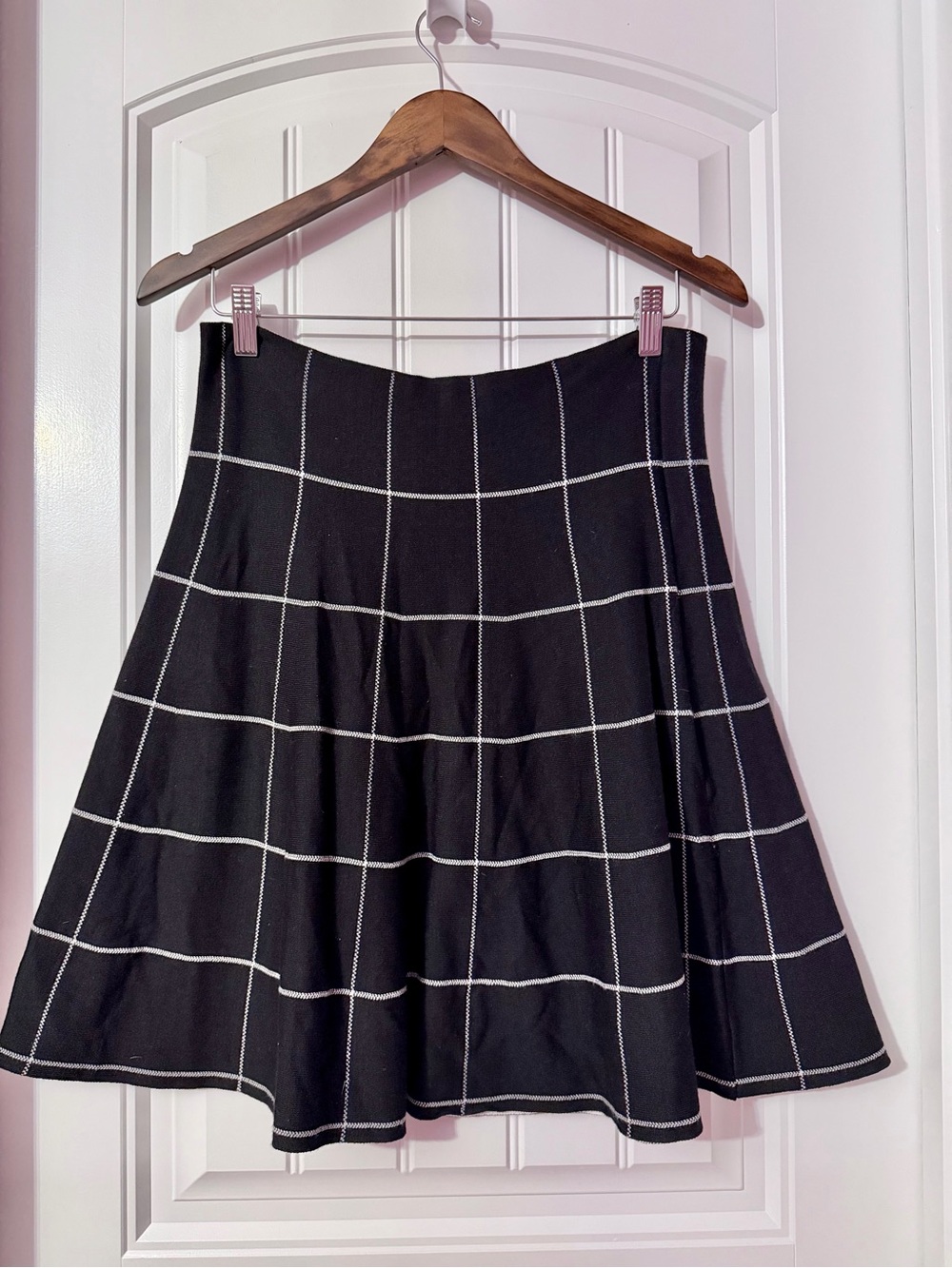 Classic Concepts Stretchy Grid Lined Plaid Flare Pencil skirt Size XL